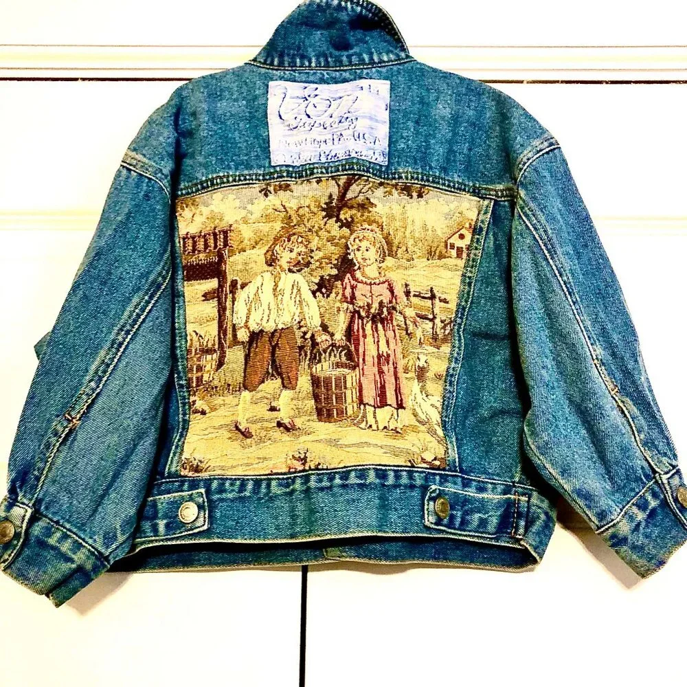 VON EHRENPREIS TAPESTRY x Jordache Y2K Jack & Jill Embr Tapestry Jean Jacket 5